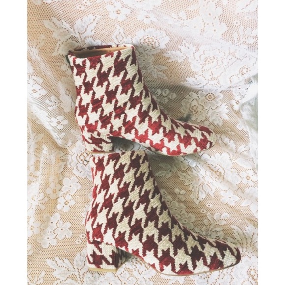 Free People New Tapestry Hondstooth Ankle Boots - Picture 2 of 5